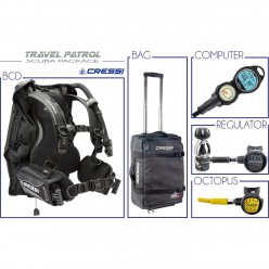 Aqua Lung Travel Package: Zuma BCD, Mikron Regulator, i300 2 Gauge Dive Computer Console, ABS Octopus &amp; Mesh Duffel Bag
