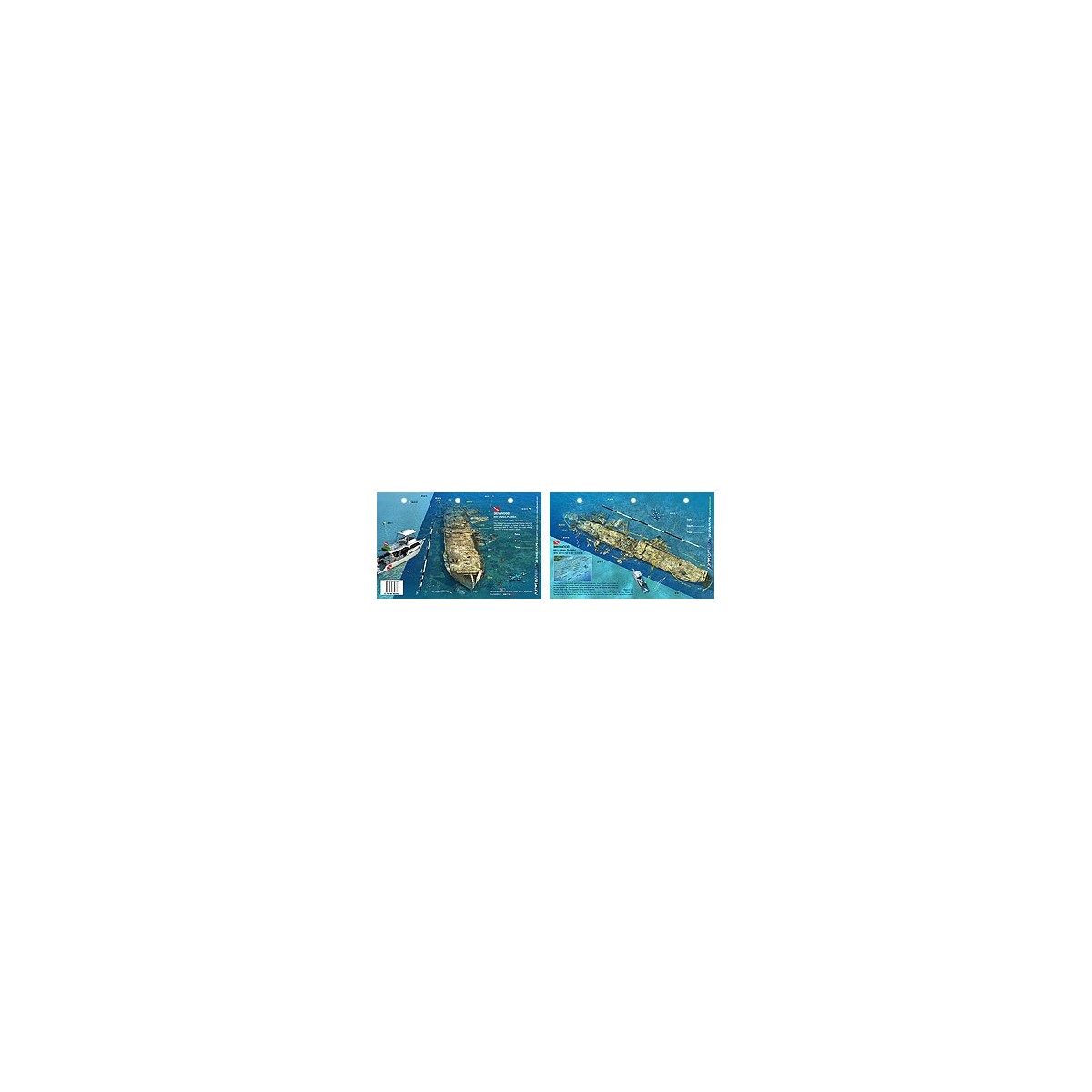 Benwood in Key Largo, Florida (8.5 x 5.5 Inches) (21.6 x 15cm) - New Art to Media Underwater Waterproof 3D Dive Site Map