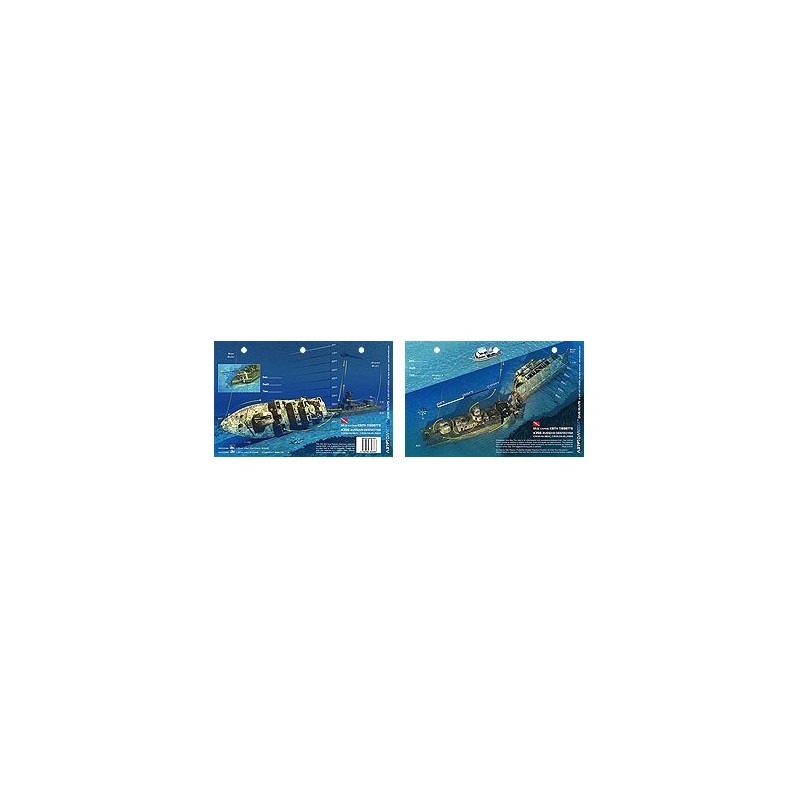 Russian Destroyer in Cayman Brac, Cayman Islands (8.5 x 5.5 Inches) - New Art to Media Underwater Waterproof 3D Dive Site Map