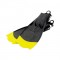 Hollis F1 "BAT FIN" Yellow Tip Vented Blade Open Heel Diving Fin